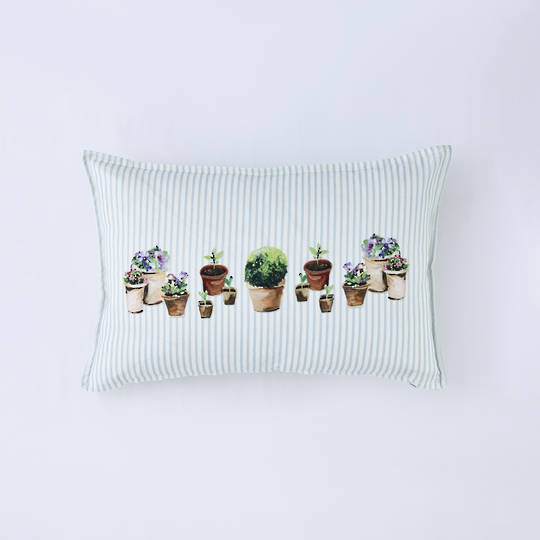 MM Linen Pottering Botanical Cushion | Linen Cotton Blend 60x40cm